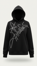 Black Hoodie with Signature White Linework