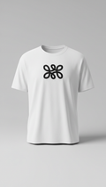 White T-Shirt with Custom Black Logo